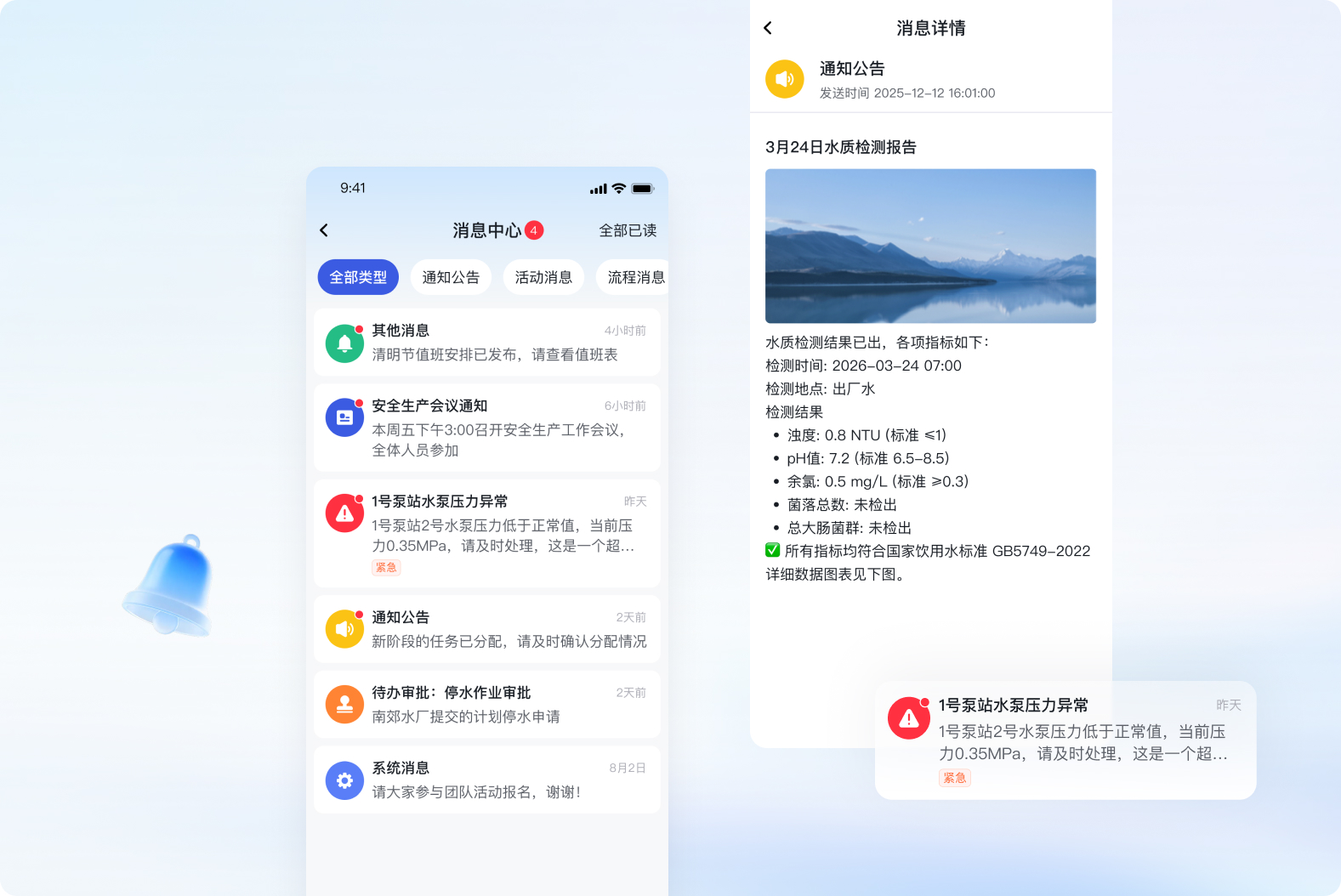 消息中心 · 全域通知直达